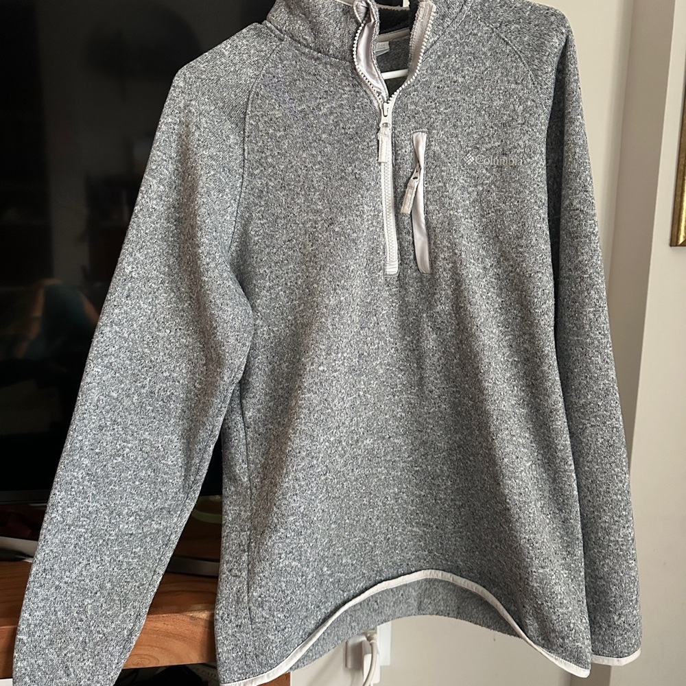 Columbia Men's Heathered Gray Zip-Up Sweater